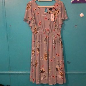 NWT Torrid Grey Floral Dress Size 00.